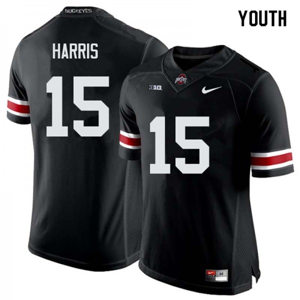 Ohio State Buckeyes #15 Jaylen Harris Youth Football Jersey Black